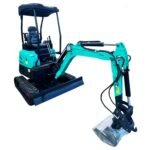 Minibagger E20 2 t – Hydraulikbagger mit Kubota-Dieselaggregat – Löffelinhalt 0,06 m³ – Schutzdach